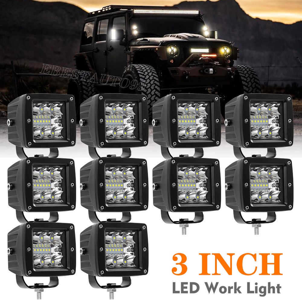 3″ Inch LED Work Light Cube Pods Spot Flood OffRoad Lights Truck Driving FOG