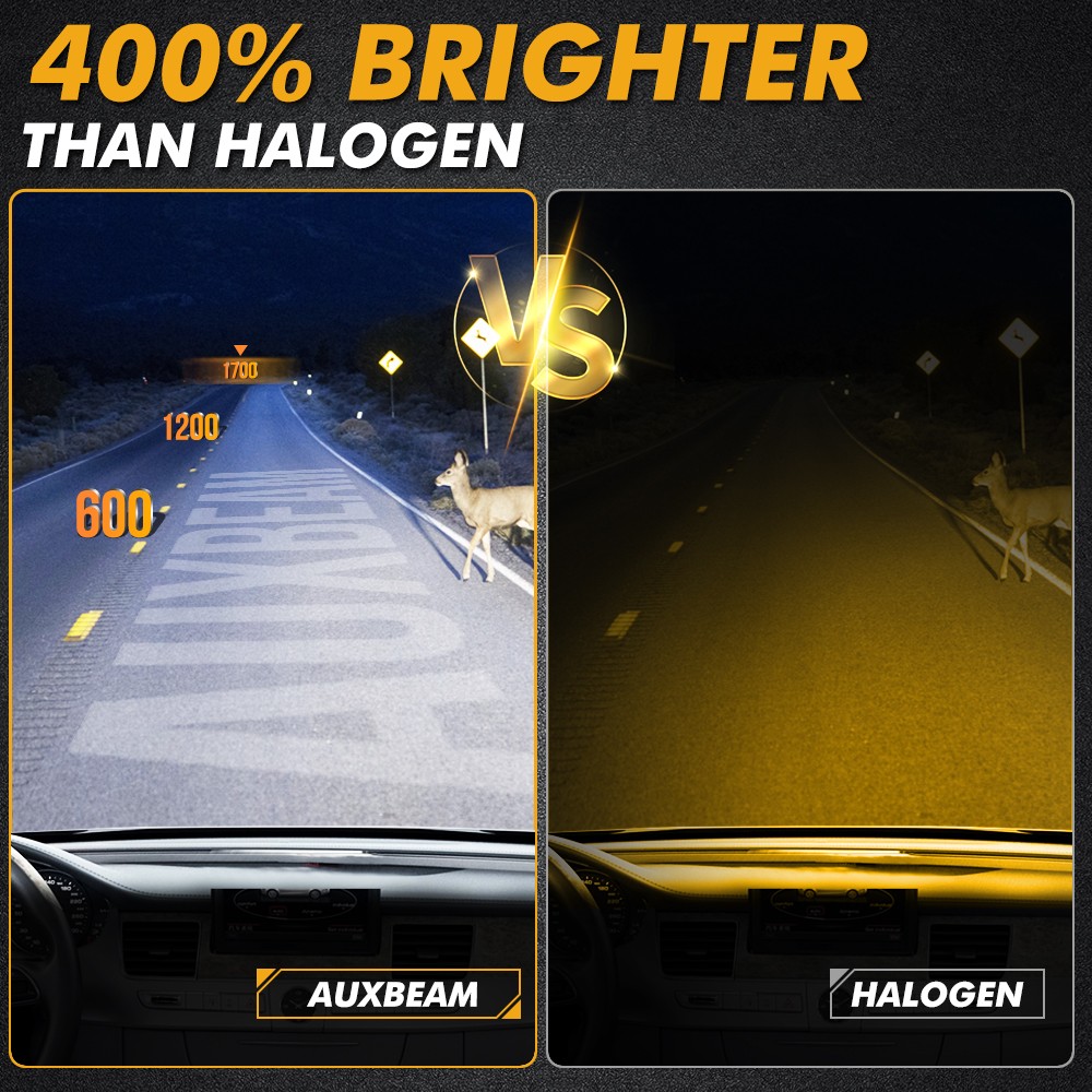 AUXBEAM 9005 HB3 LED Headlight Super Bright Bulb Kit White 90W 25000LM High Beam
