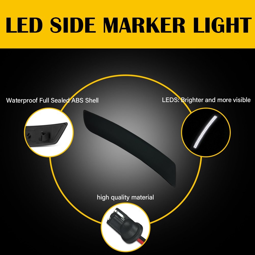 Smoke Full LED Front Fender Signal Lights Side Marker Fit Lancer EVO X Mirage