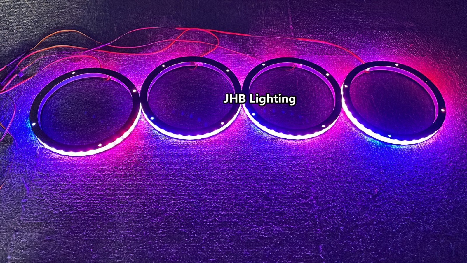 JHB 4PCS 6.5″RGB Multicolor CHASING Flow LED 1/2″Spacer Car Speaker Rings Lights