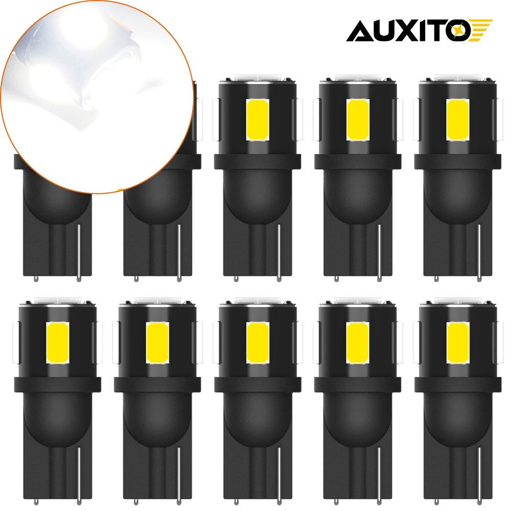 AUXITO T10 6-SMD Bulb LED Super Bright White Interior Light 194 168 2825 W5W B