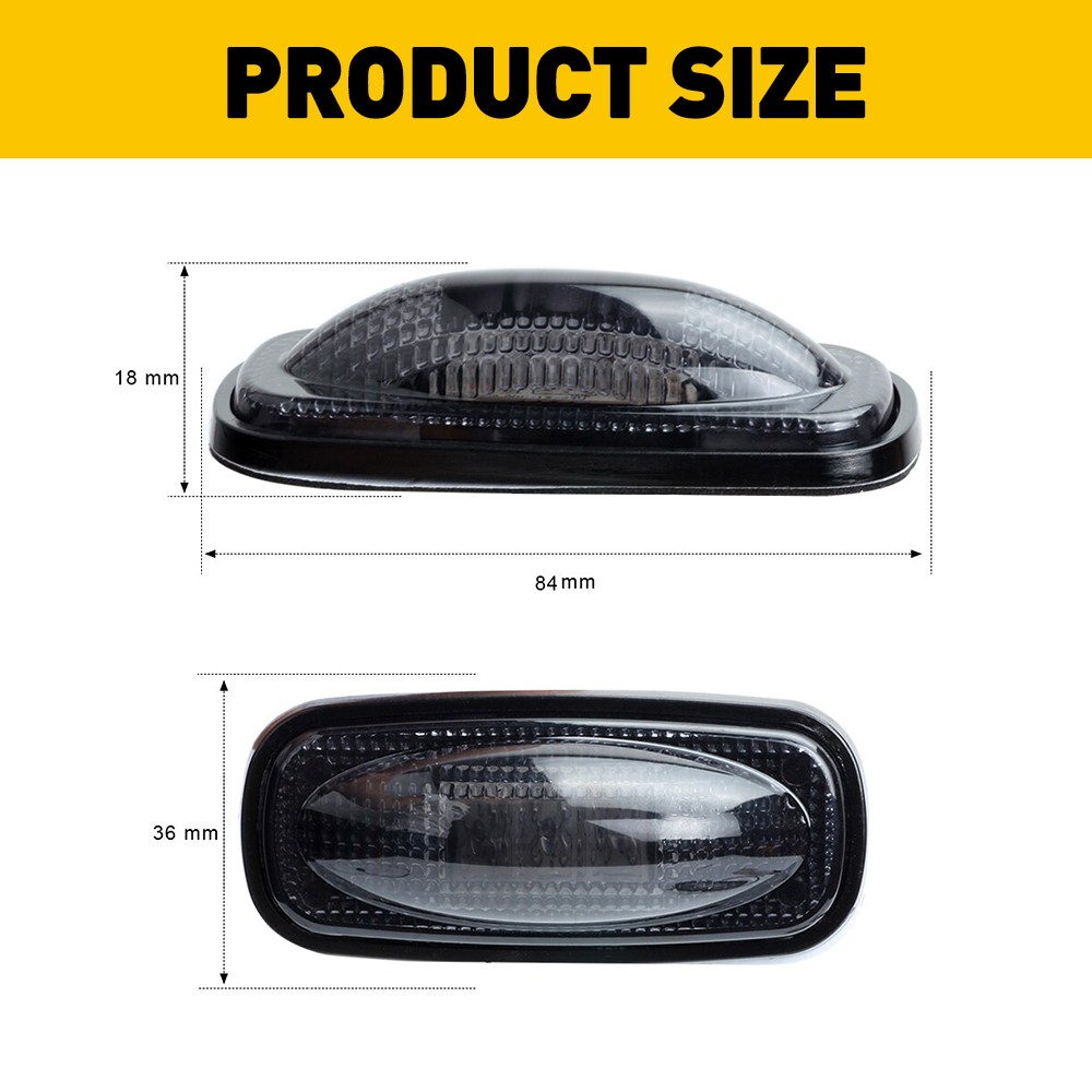 For 03-18 Dodge Ram 2500 Dually 3500 Bed LED Fender Side Marker Light Smoked 4PC