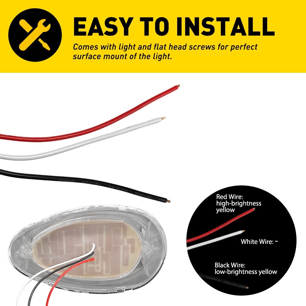 Fit Freightliner Truck Amber LED Clearance Identification Light Clear Lens 2-20x