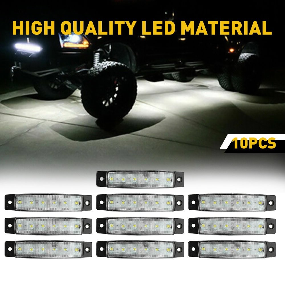 2Set White Rock LED Light pods 10 for Lights 12V Off Road Car Truck ATV Underbod
