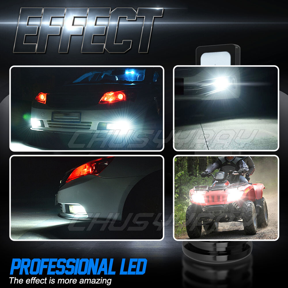 2X Upgrade H3 LED Headlight Fog Light Bulbs Kit Hi/Low Beam 100W 6000K 12V White