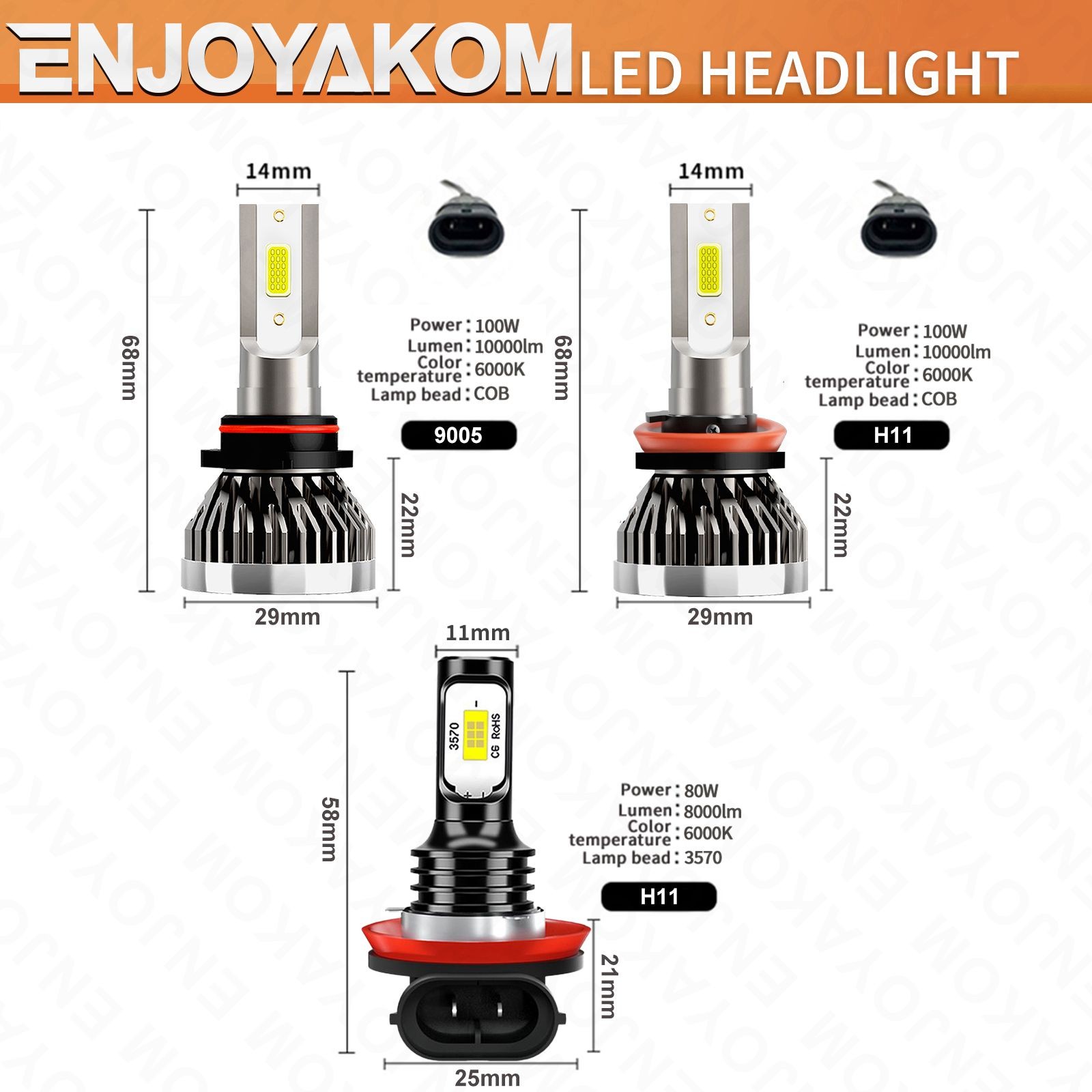 For Toyota 4Runner 2010-2020 LED Headlight Bulbs Hi/Lo Beam Fog Light Kit 6500K
