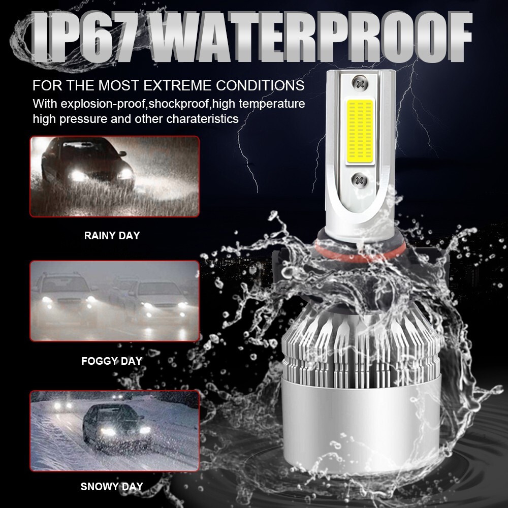 Pair 5202 2504 H16 LED Fog Lights Headlight Kit 720000LM 6000K Hi/Low Beam Bulbs