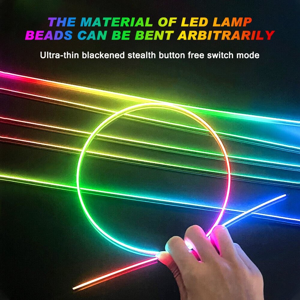 18 in1Car LED Ambient Light Strip APP Remote Atmosphere Interior LED Acrylic RGB