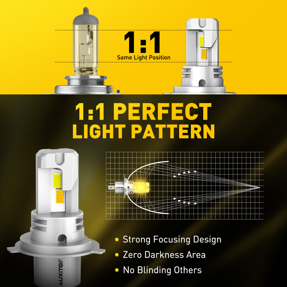 Dual Color H4 9003 Headlights LED Bulb Kit 200W Super Bright Yellow+White Combo