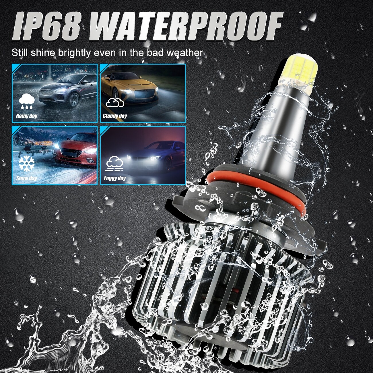 4/6/8-sides 9005 H11 LED Headlights Conversion Bulbs 6500K White High Low Beam
