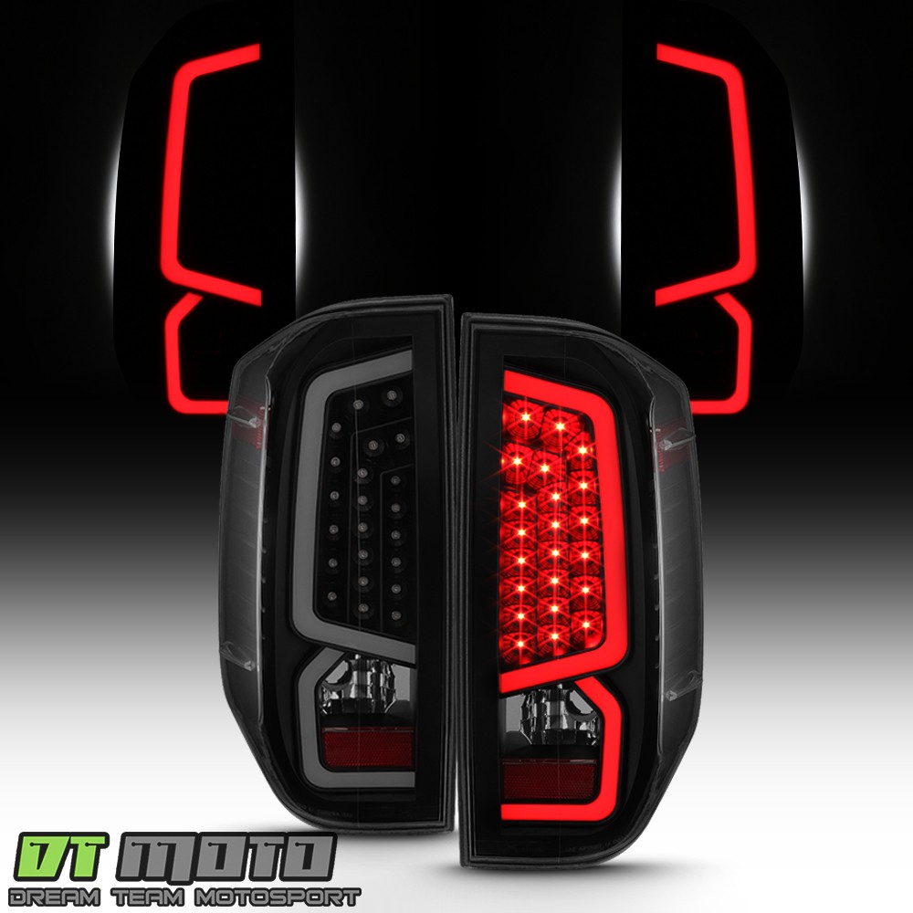 For 2014-2021 Toyota Tundra Smoke Lens Clear LED Tube Tail Lights Set Left+Right