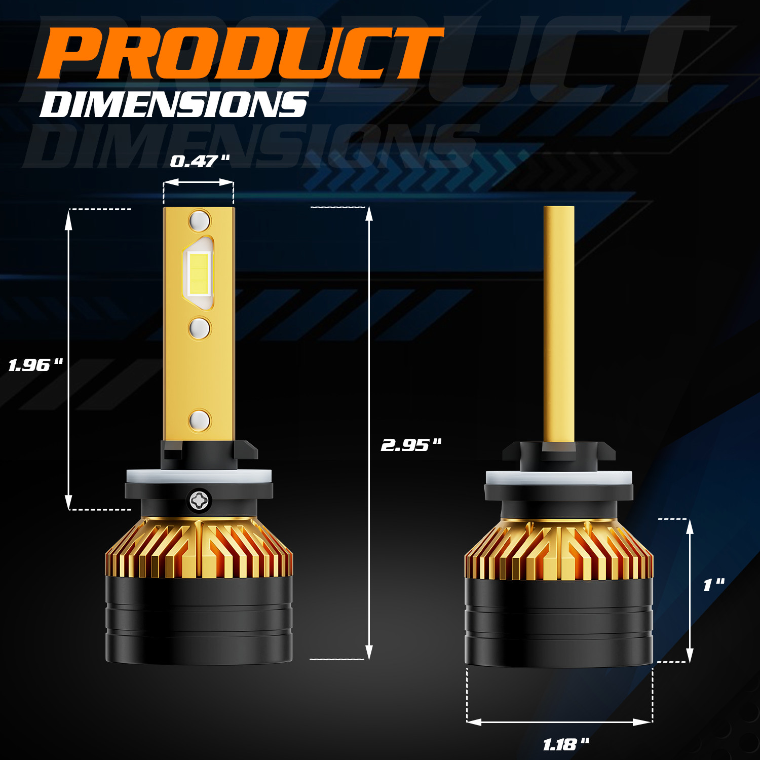 2x H27W/2 881 6500K LED Headlight Bulb High/Low Beam Fog Lighting DRL w/Cool Fan