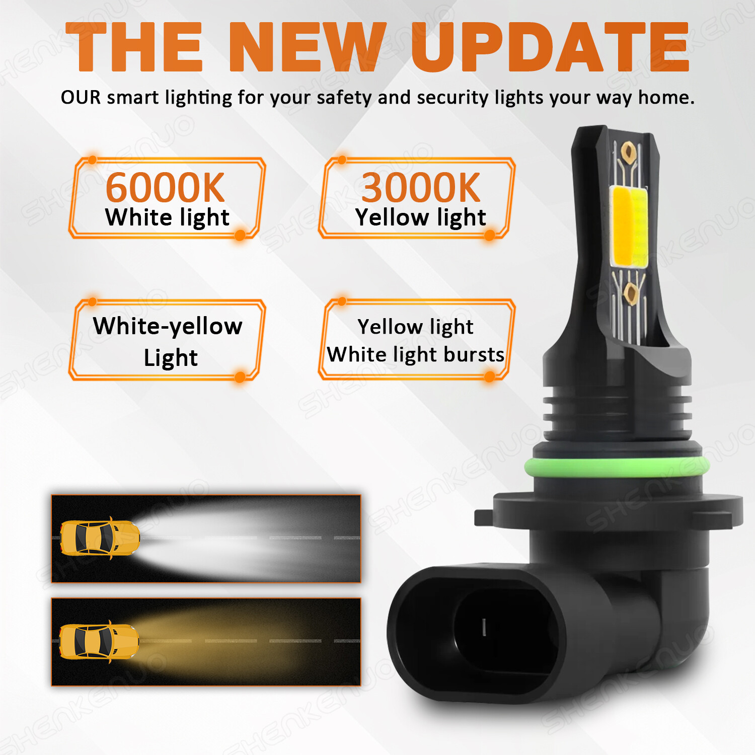 9006 CANBUS Switchback Dual Color White YELLOW Daytime Running Light Bulbs New