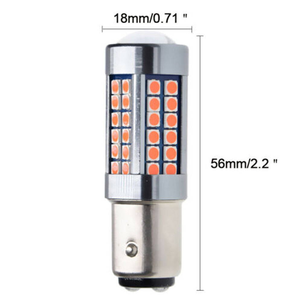 2pcs 1157 LED Red Flash Blinking Brake Tail Light Bulbs For Audi BMW Toyota Etc