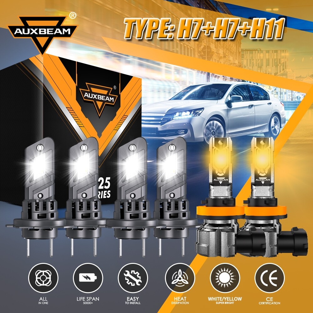 For BMW 323i 328i 335i 340i xDrive 6x AUXBEAM LED Headlight+Fog Bulb 6500K/3000K
