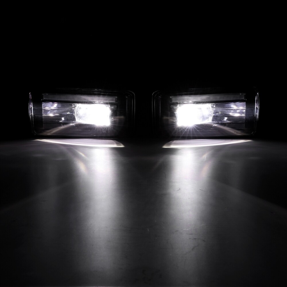 AUXBEAM LED Fog Lights w/ DRL Driving Lamp for Chevy Silverado 1500 2500 3500 HD