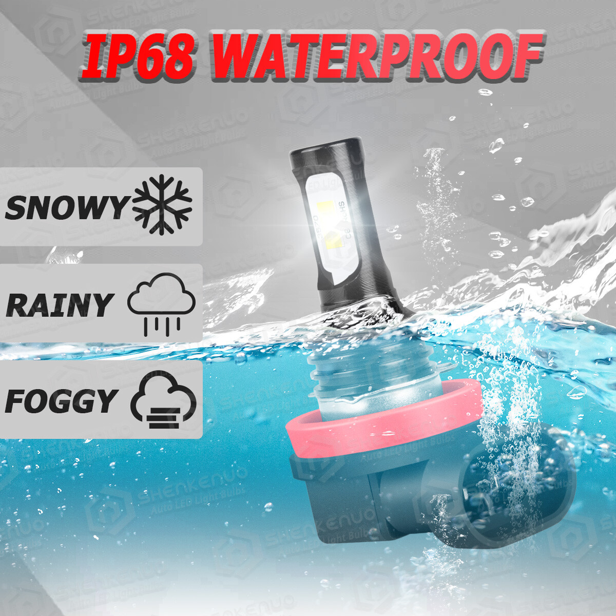 H11 LED Headlight Super Bright Bulbs Kit 6000K White 330000LM HIGH/LOW BEAM