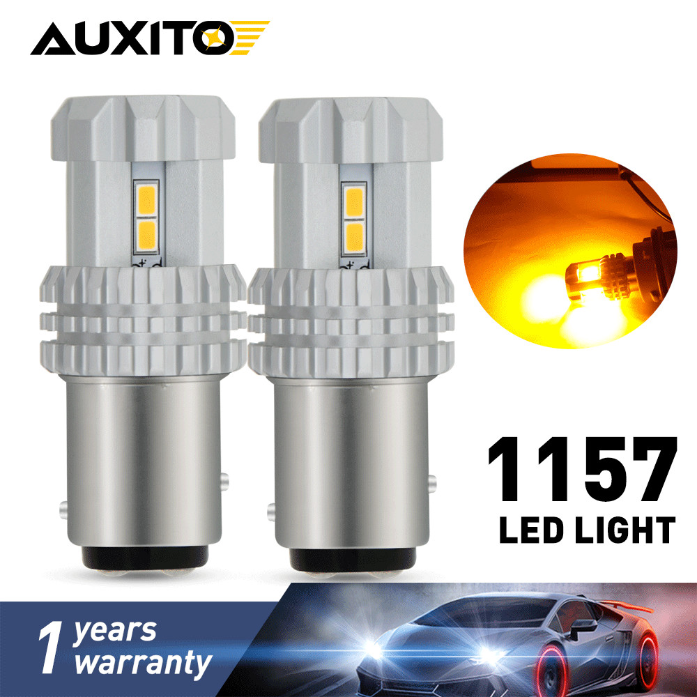 AUXITO Amber/Yellow 1157 High Power 21W Turn Signal LED Light Bulbs BAY15D 1142