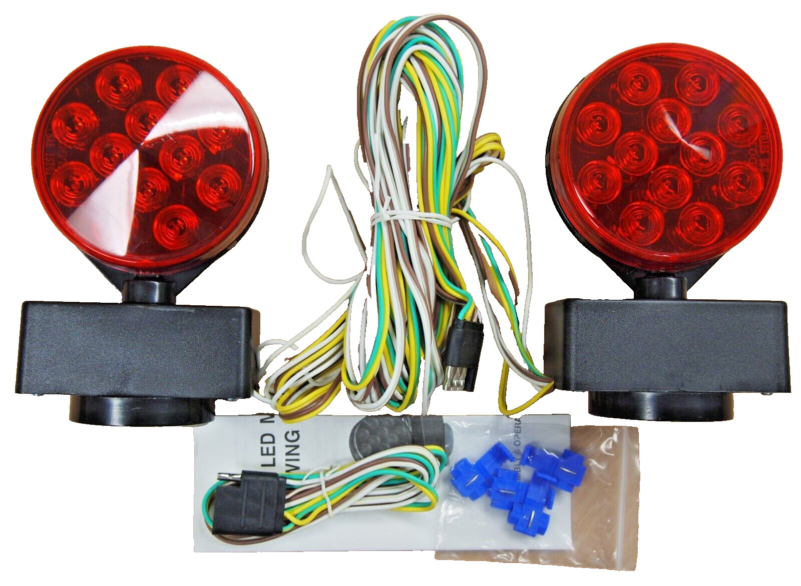 12V LED Magnetic Towing Trailer Light Kit 24 LEDS Multi-Function DOT HTLLM-008
