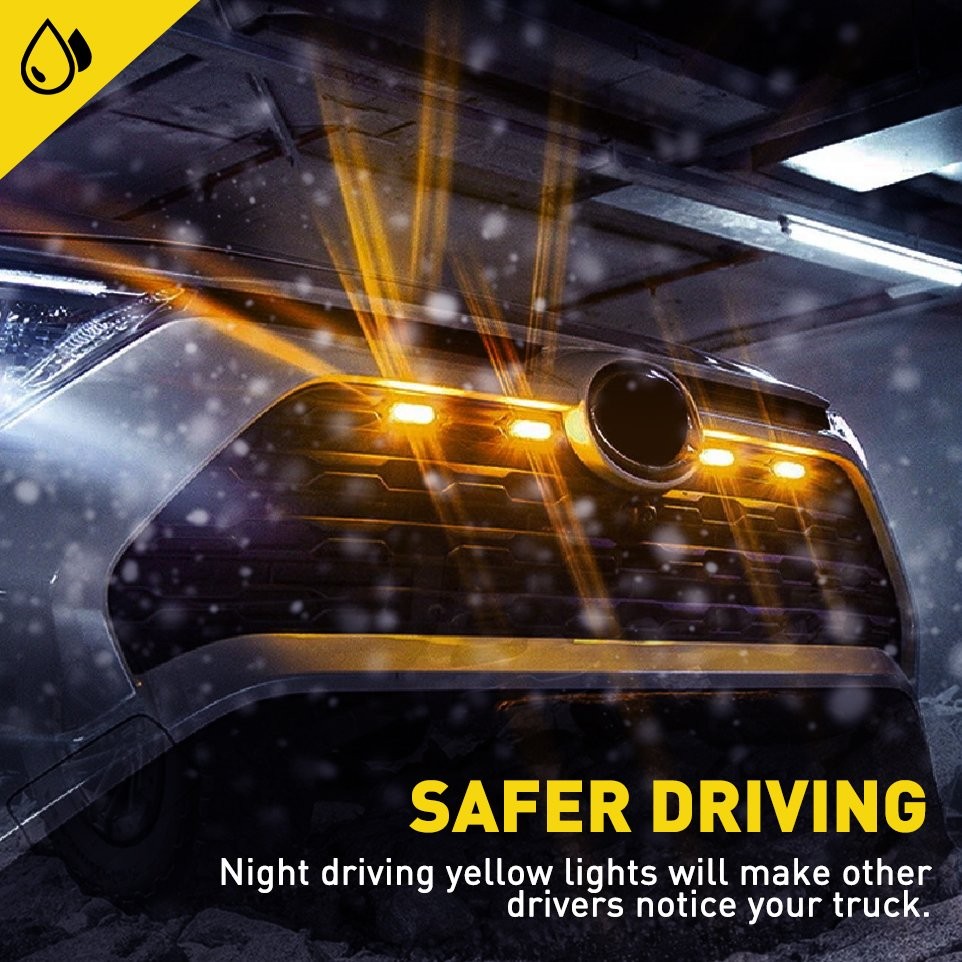 Front Grille Lights Set LED Amber White For Toyota RAV4 2019-2024 LE SE XLE XSE