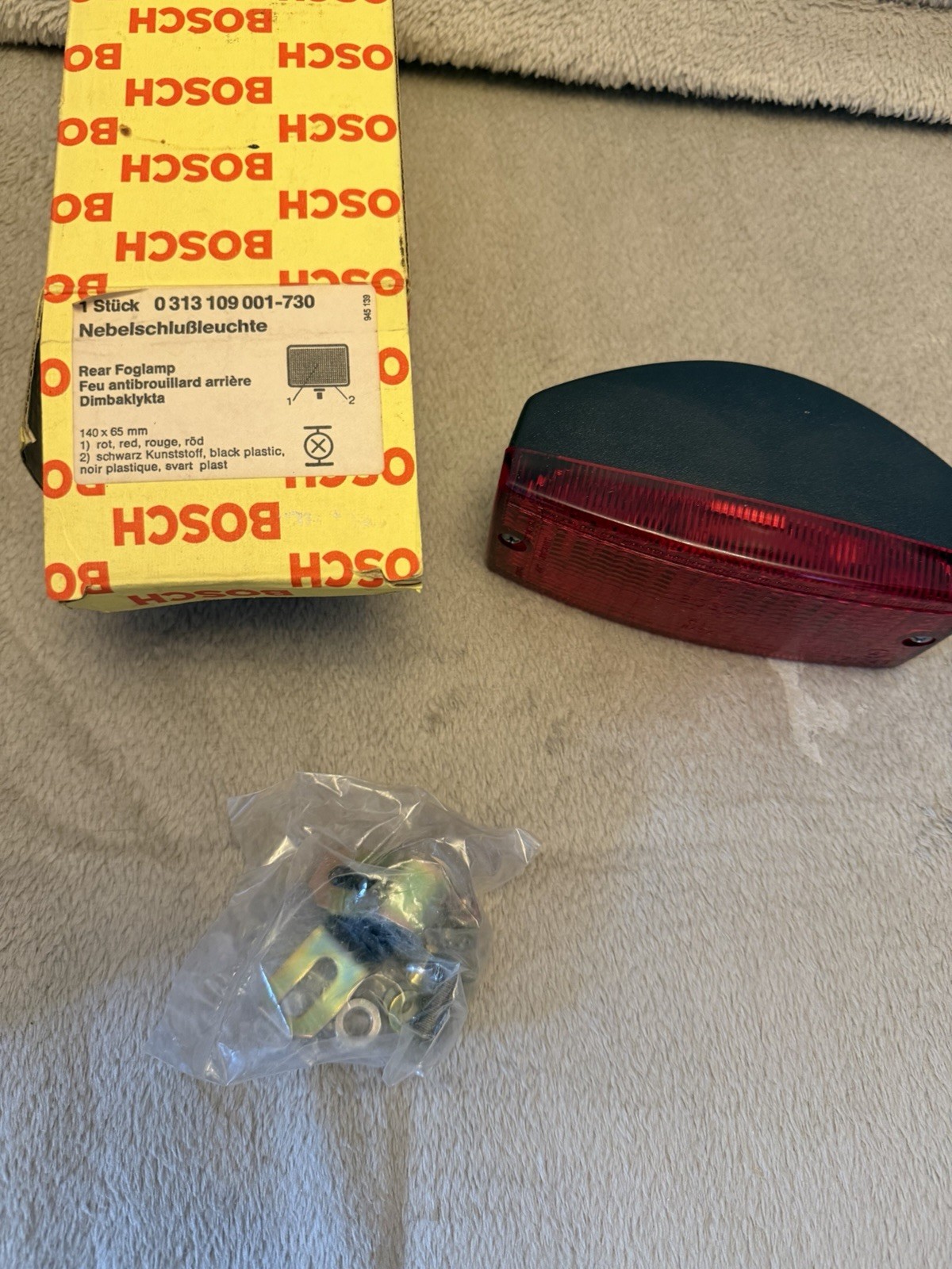 Bosch bumper mounted Rear Foglamp 140 X 65 MM Vintage