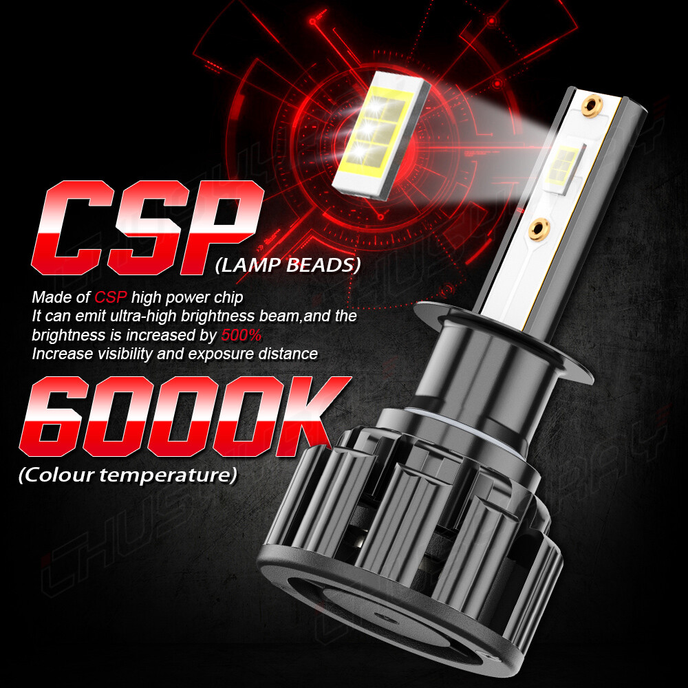 2Pcs NEW CSP LED Headlight Bulbs Super power combo For BMW E30 E34 E24 E36 E38