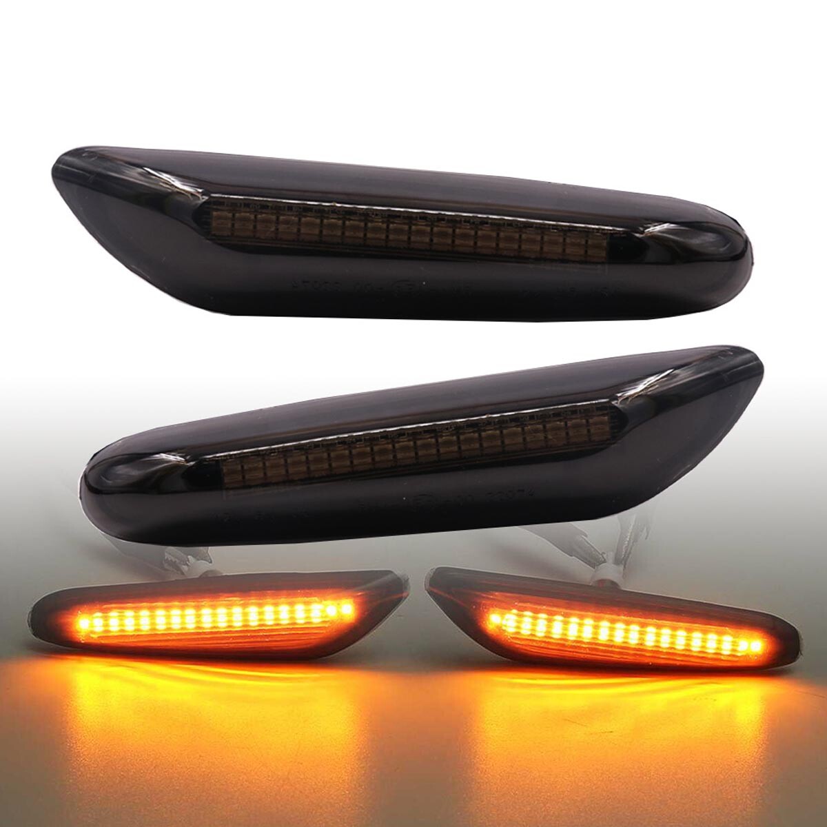 2X Sequential Turn Signal LED Side Marker Light For BMW E90 E91 E92 E93 E46 E60