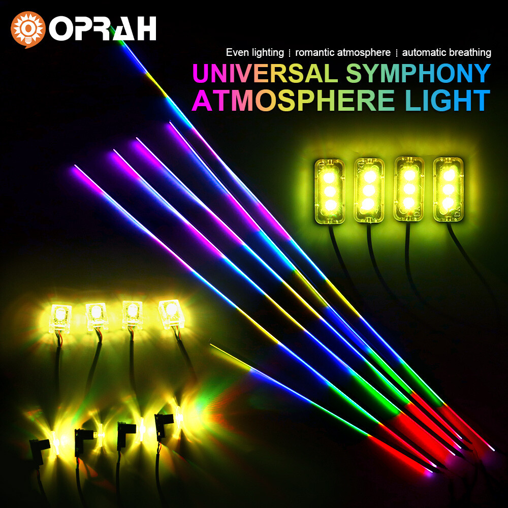 RGB Car Symphony Ambient Light 256 Color Led Atmosphere Acrylic Strip Remote APP