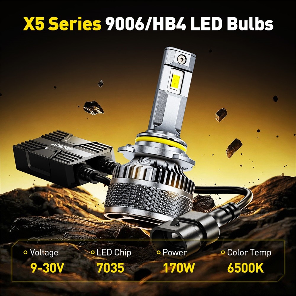 AUXITO 9006 HB4 LED Headlight Bulbs 32000LM 170W 6500K Cool White High Power X5