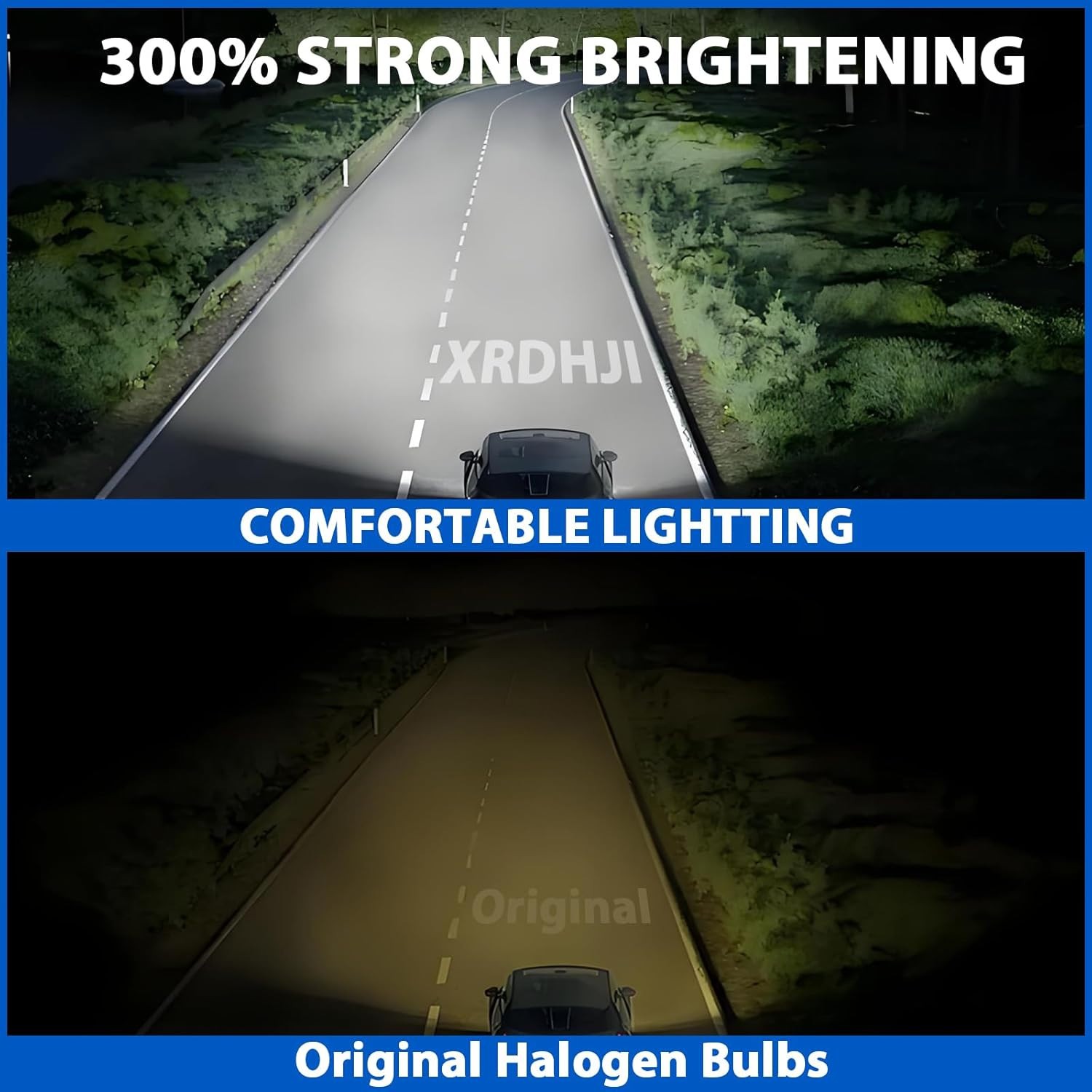 Halogen 9008/H13 High/Low Beam Bulbs & H10/9145 Foglamp Bulbs Kit, Pack of 4