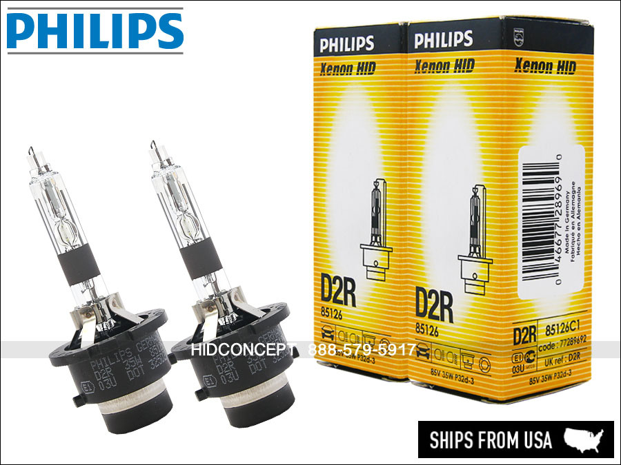 Genuine Philips D2R OEM 4300K HID Xenon Headlight Bulbs | 85126 | Pack of 2