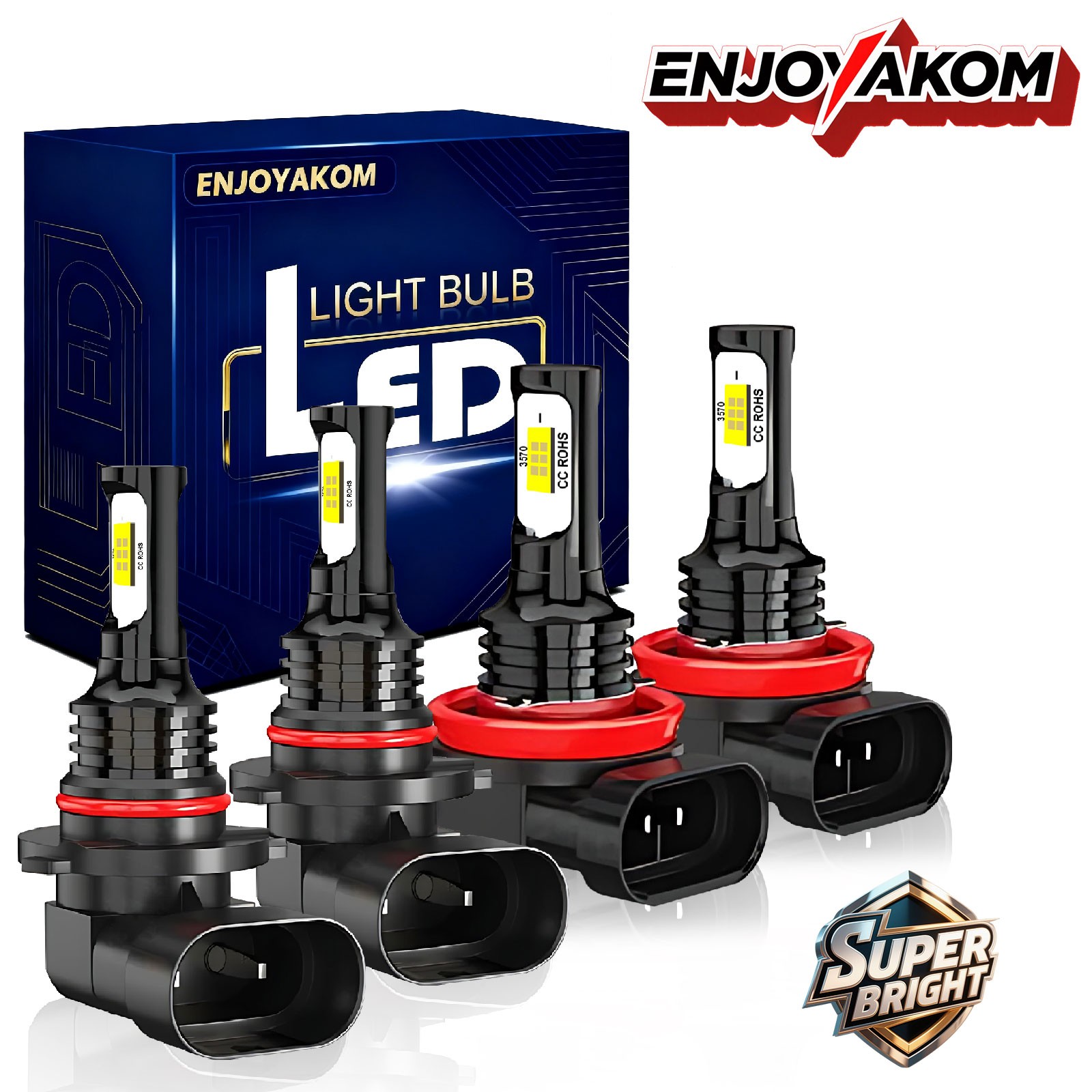 For Chevy Silverado 1500 2500 2007-2015 9005 H11 LED Headlights Hi/Low Beam Bulb