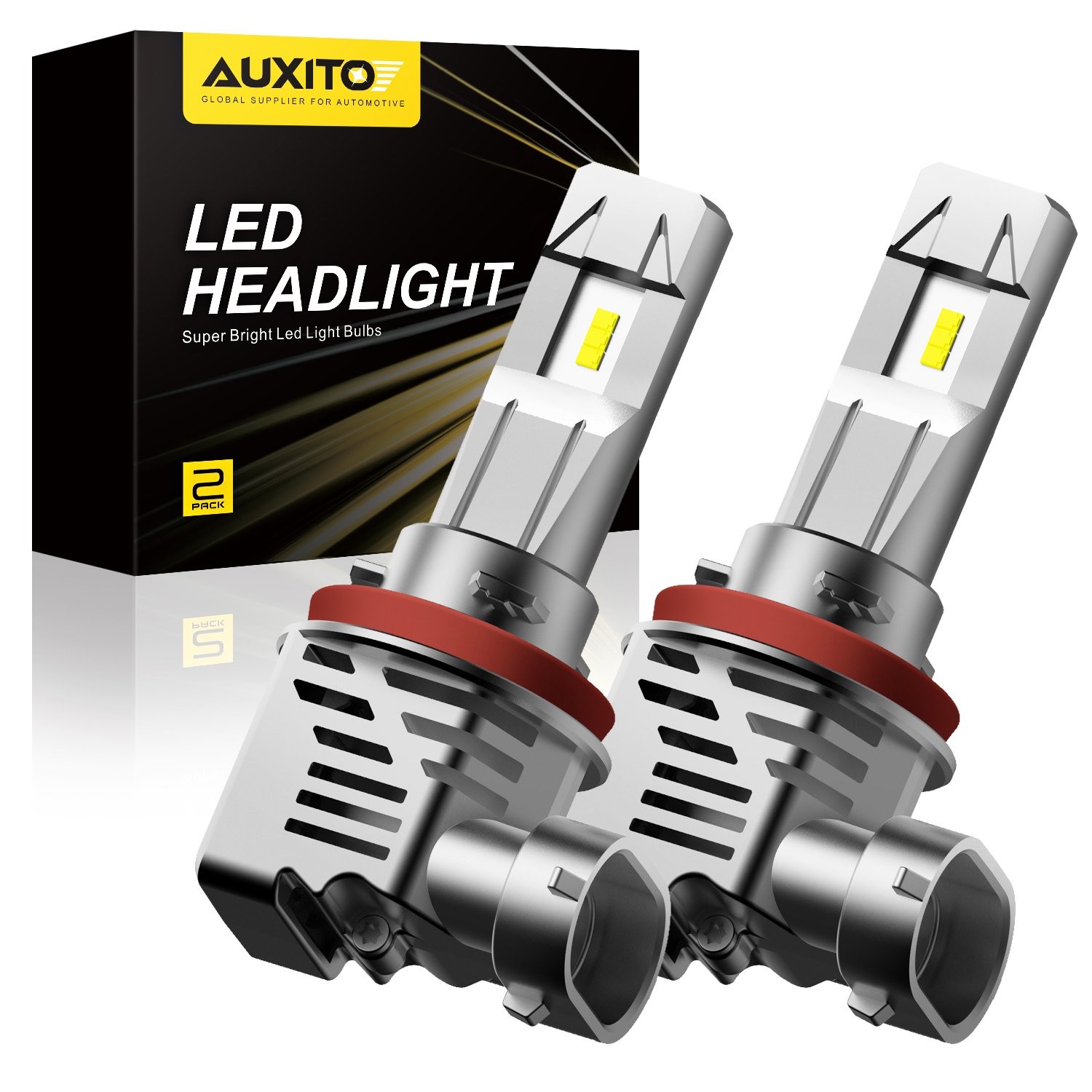Auxito LED Headlight H11 Low Beam Bulb Canbus Kit 30000LM 6500K Ultra Bright 2PC