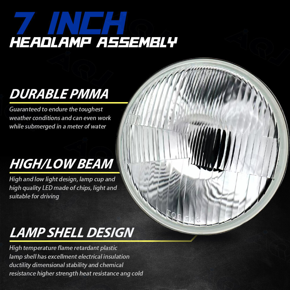 7″H6006/6006 6V Stock Glass/Metal Headlight SMD 360° 6-Volt LED Light Bulb Each