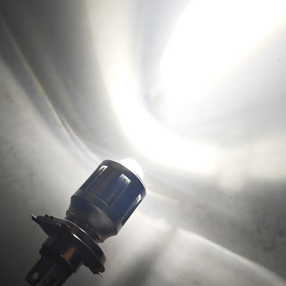 For Motorcycle H4 White Yellow Dual Color LED Hi/Low Beam Bulb Bright Headlight