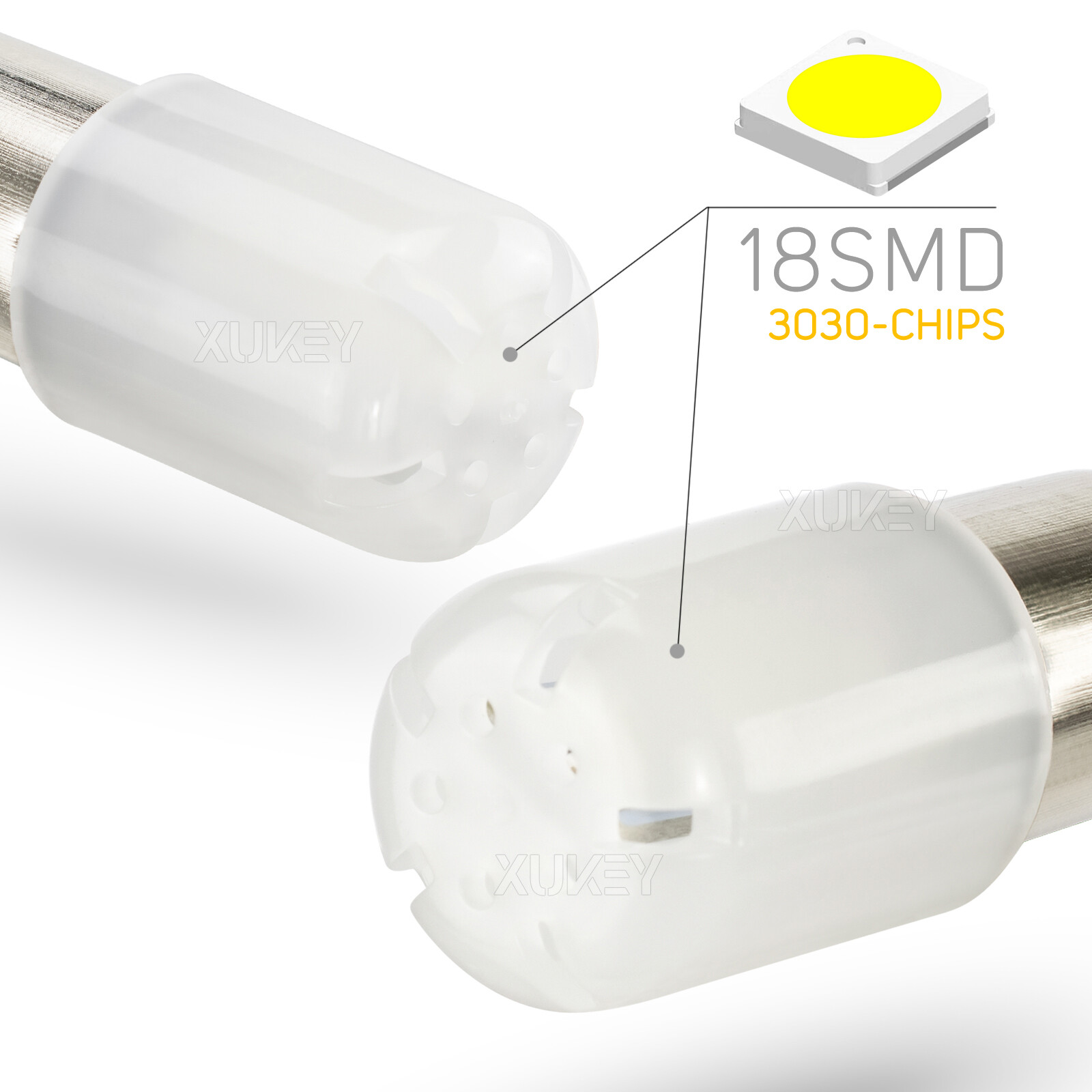4PCS Bright Pure White 1156 RV Trailer 18-SMD Car LED 1141 Interior Light Bulbs