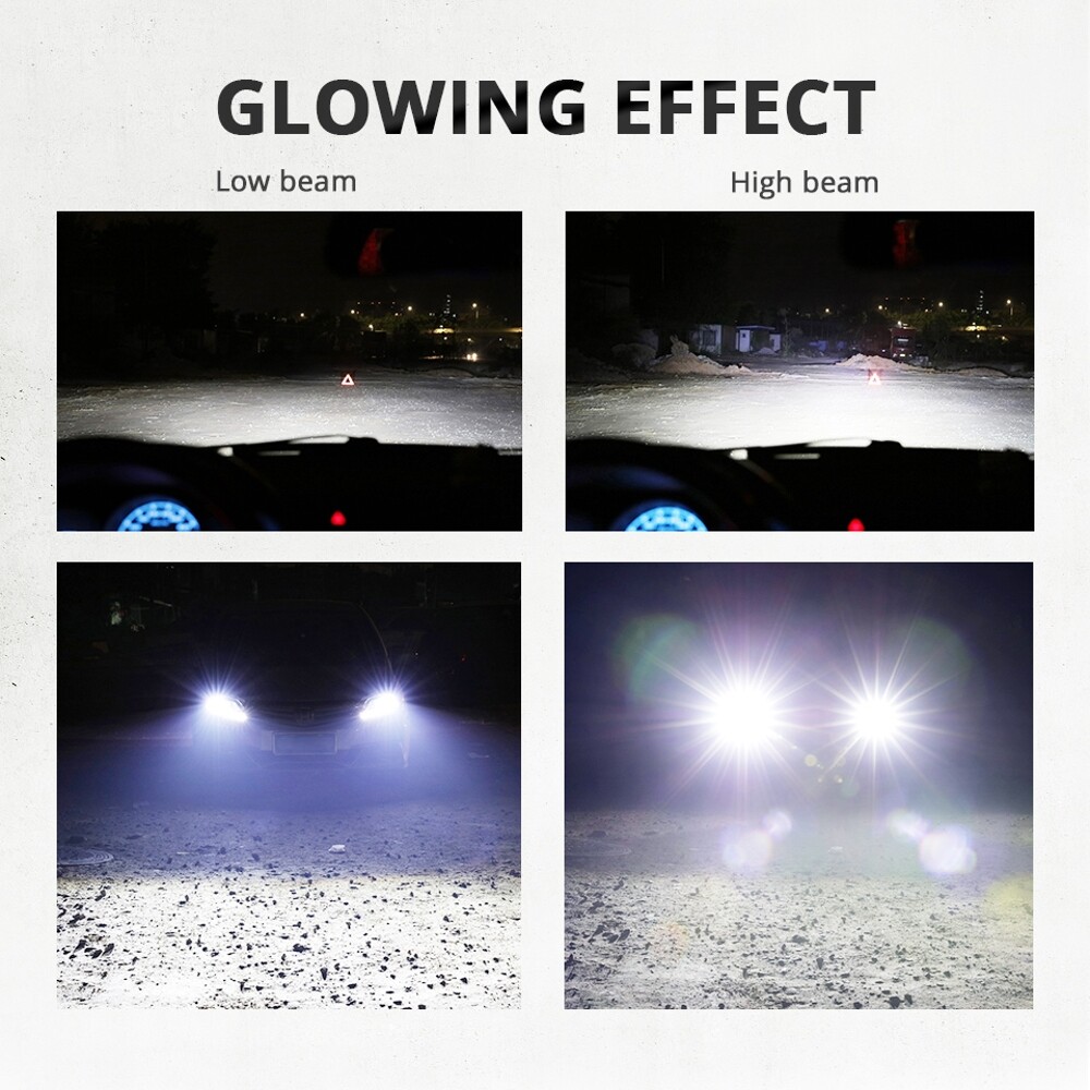 6-Side H7 LED Headlight Bulb Conversion Kit High Low Beam Lamp 6500K Super White