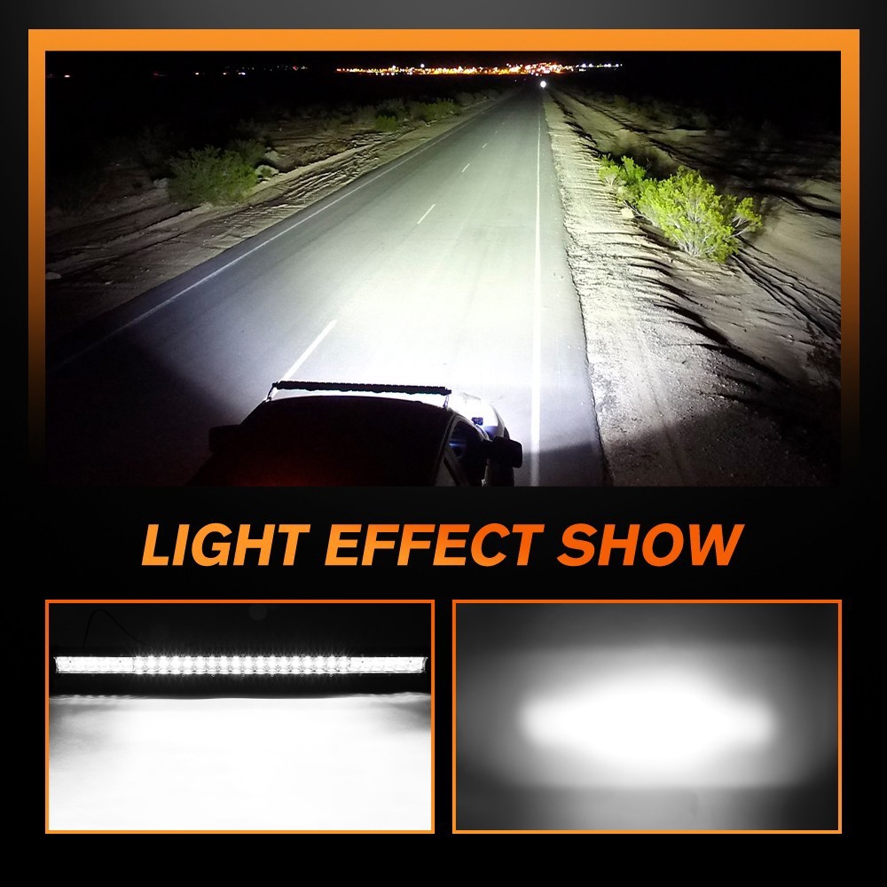 20INCH LED Light Bar Spot Flood LED Work Fog Lamp Offroad 4WD Truck SUV+ Wiring