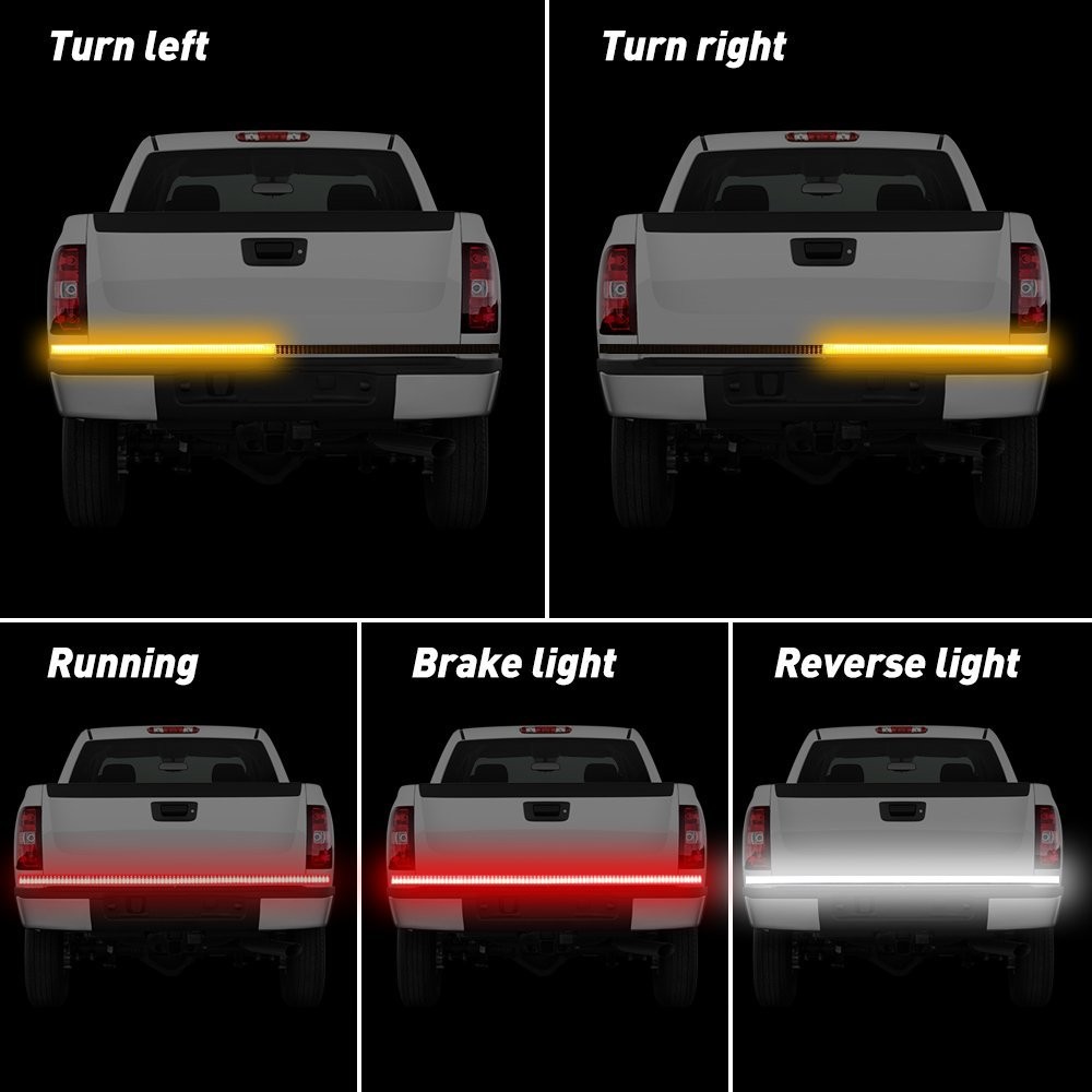 60″ 3 Row 432 LED Strip Tailgate Light Bar Truck Reverse Brake Rear Tail Light