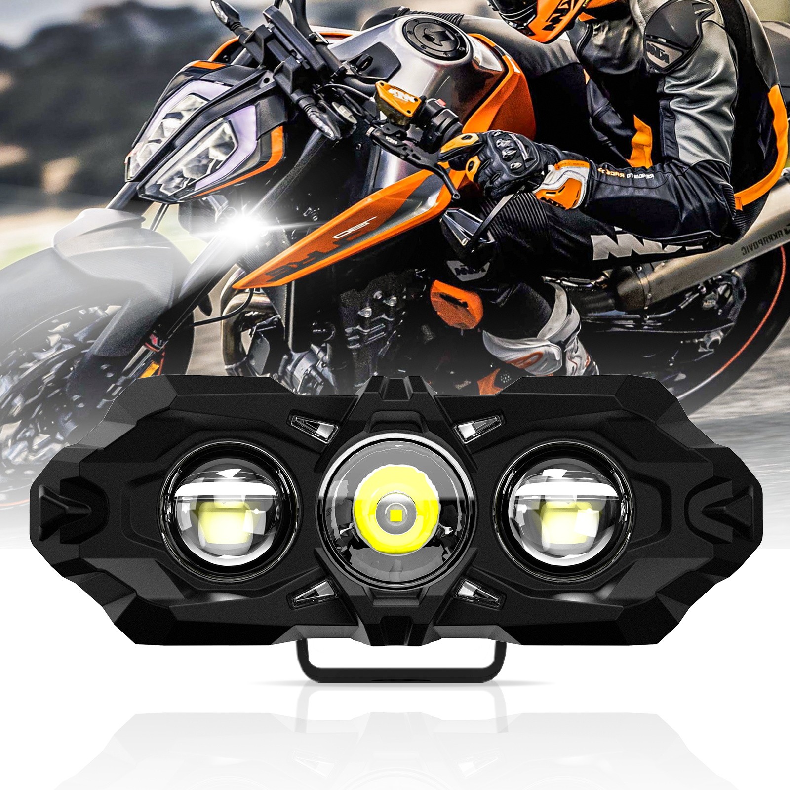 NOVSIGHT 5inch Motorcycle Driving Fog Light White/Yellow LED Pod Projector Light