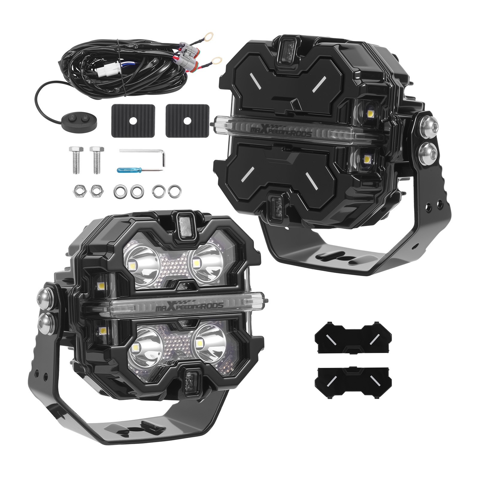 LED Pod Light Pods 3.5″ Spot Beam RGB Background Aluminum Housing Off Road Light