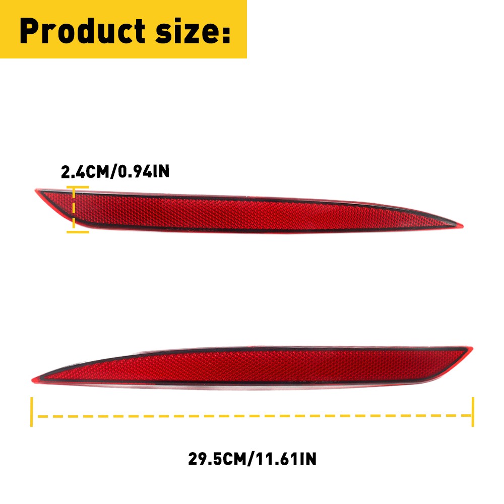 2Pcs L+R For Model Tesla Y 2020-2022 Rear Bumper Reflector Tail Red Lamp Light