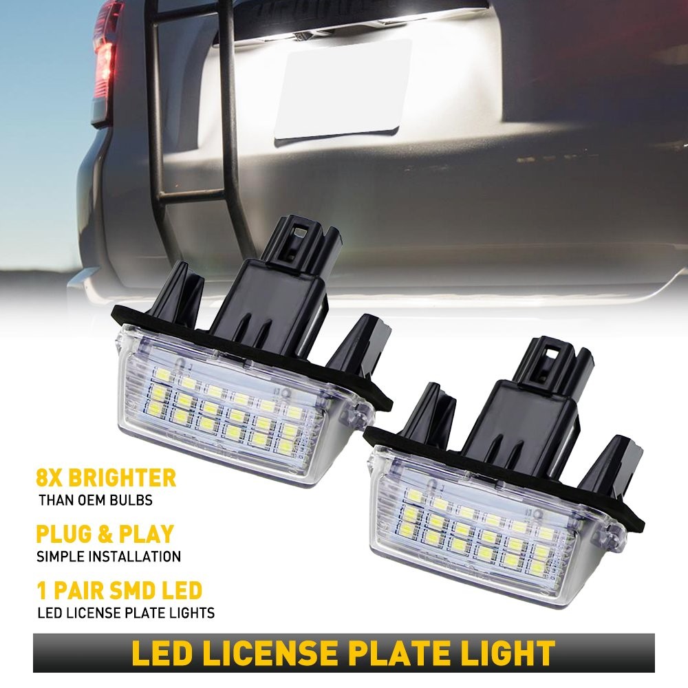 For 2012-2017 Camry LED Toyota License Plate Light Assembly Replacement White X2