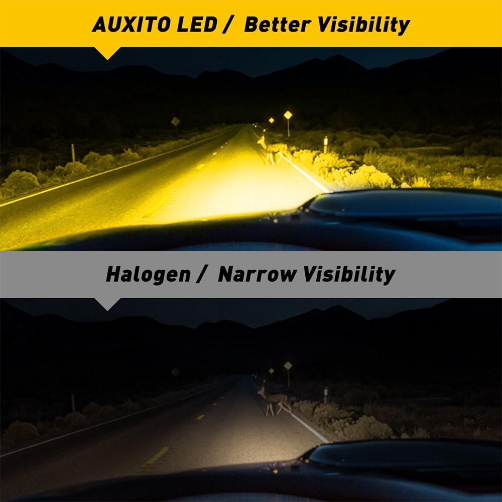 2pcs 880 899 LED Fog Light DRL Bulbs 28W 2000LM High Power 3000K Golden Yellow