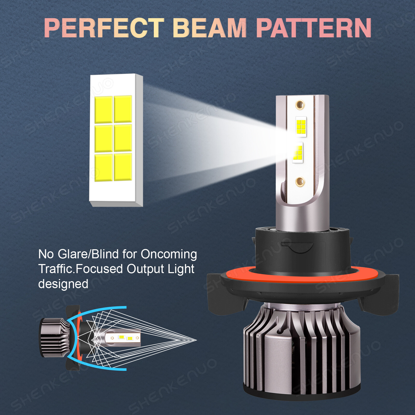 9008 H13 LED Headlight Kit High/Low Beam 9145 9140 H10 Fog Light Bulbs Combo