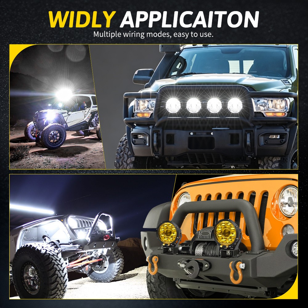 2X Laser 5″INCH 360-PRO 720W Round LED Work Light Bar Offroad ATV UTV Fog Lamp