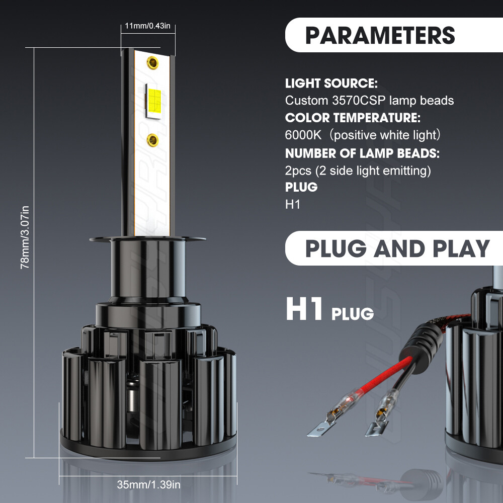 2Pcs NEW CSP LED Headlight Bulbs Super power combo For BMW E30 E34 E24 E36 E38