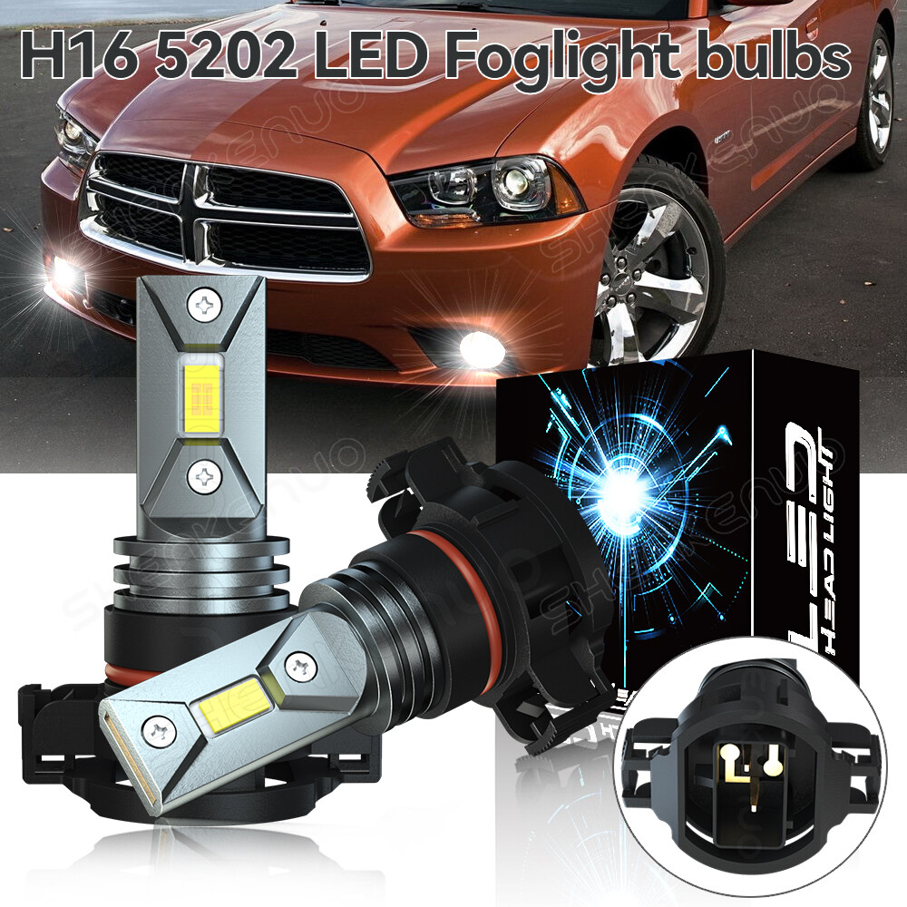 2pcs Xenon WHITE H16 5202 LED Fog Light Bulb 10000LM For Dodge Charger 2011-2014