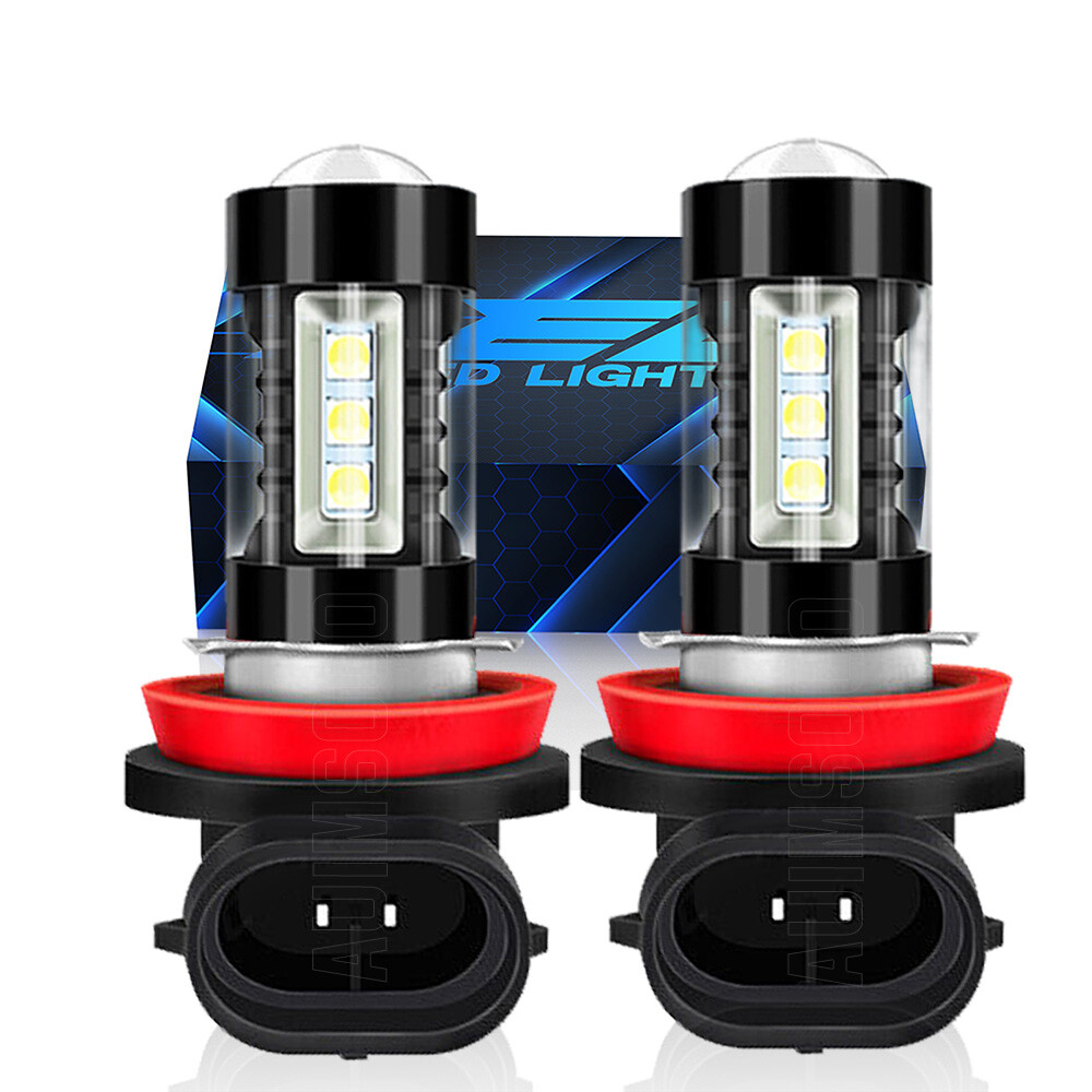 2Pcs H11/H8 LED White Fog Light Bulbs Decoder Error Free Canbus 2-Pack For Cars
