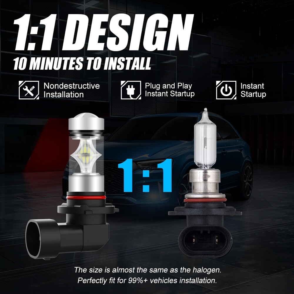 9006 9005 HB4 9145 LED DRL Fog Light Bulbs Super Bright 6000K 160W White